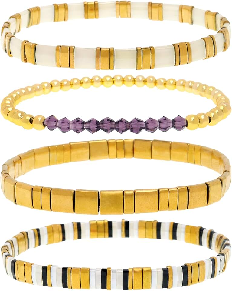 Colorful Miyuki Glass Bead Stack Bracelets for Women