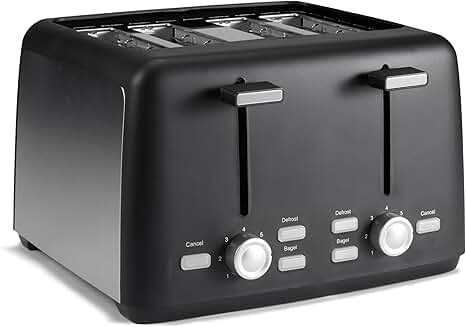 4-Slice Toaster with Wide Slots and Multiple Settings