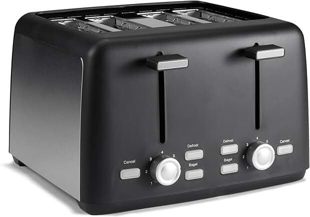 4-Slice Toaster with Wide Slots and Multiple Settings