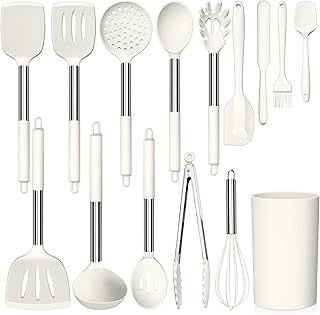 15-Piece Silicone Kitchen Utensil Set with Holder