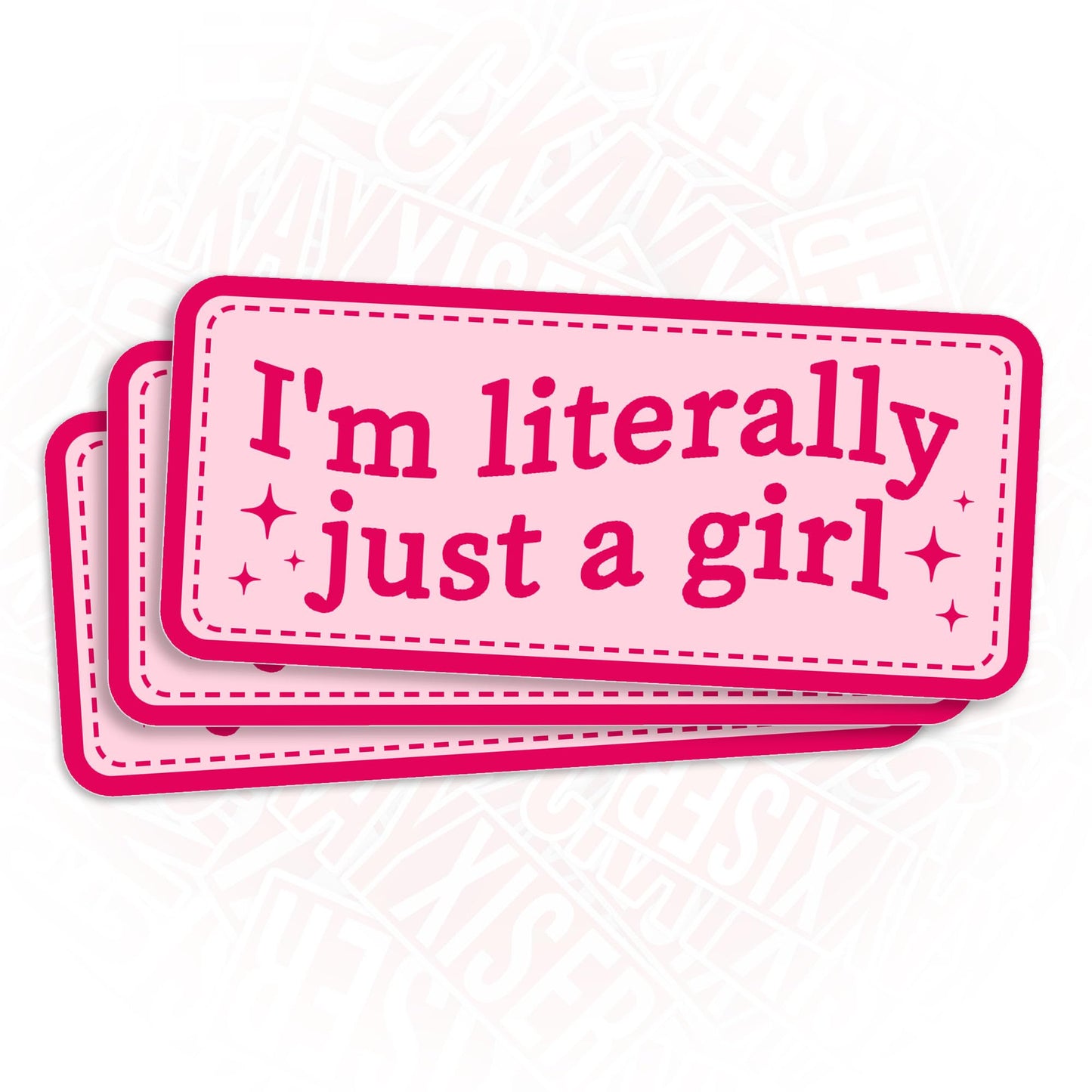 Three Girl Stickers, Waterproof Vinyl, 3 Inches