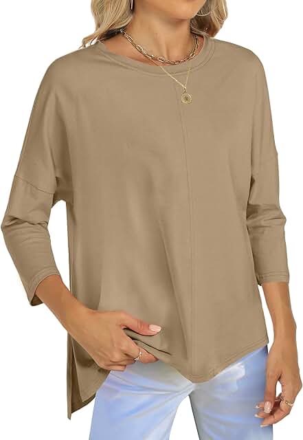 Women's 3/4 Sleeve Loose Fit Tunic Top