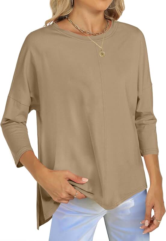 Women's 3/4 Sleeve Loose Fit Tunic Top