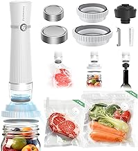 3-in-1 Food Vacuum Sealer with Reusable Bags and Lids