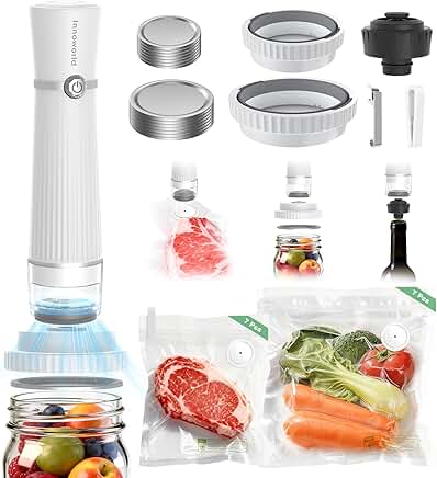 3-in-1 Food Vacuum Sealer with Reusable Bags and Lids