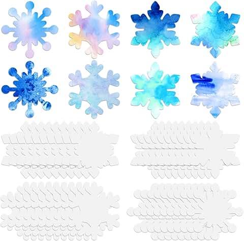 100 Snowflake-Shaped Color Diffusing Papers for Crafts