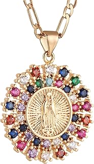 Virgin Mary Prayer Necklace in 14K Gold Plated