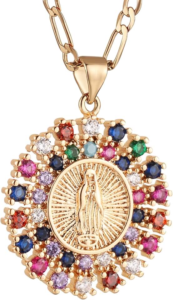 Virgin Mary Prayer Necklace in 14K Gold Plated