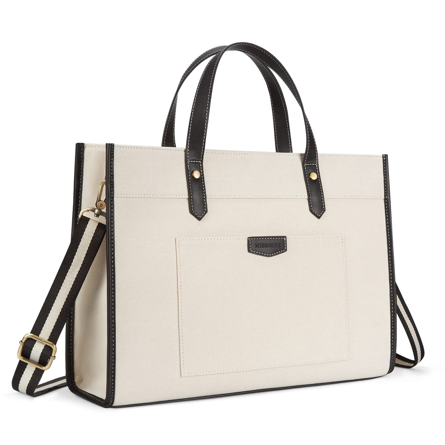 Laptop Tote Bag Canvas Laptop Bag 15.6 inch Work Shoulder Bags Casual Briefcase Handbag for Travel, Office, School