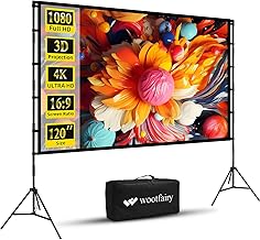 120-inch foldable projection screen with stand and carry bag