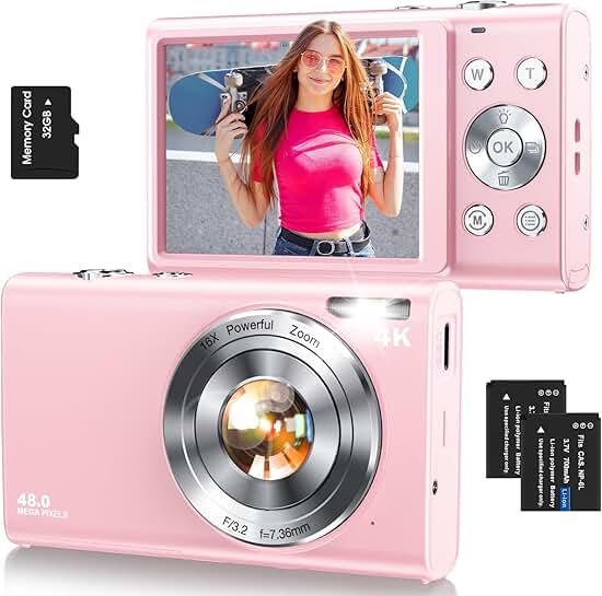 Portable 48MP 4K Vlogging Camera with 16X Zoom