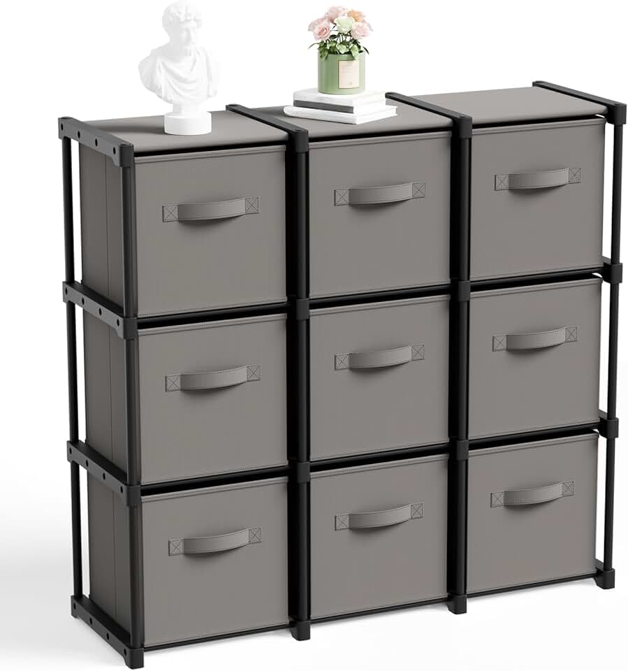 9 Cube Storage Organizer with Shelf for Toys Clothes and Books
