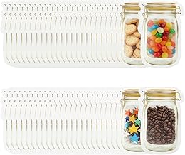 Pack of 100 Reusable Transparent Mason Jar Bags