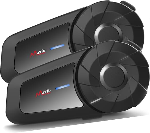 Motorcycle Bluetooth Headset for 2 Riders, Waterproof, Stereo Sound