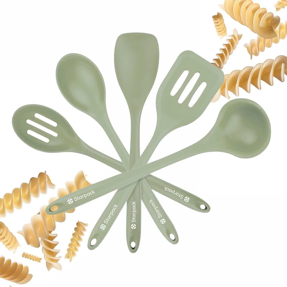 5-Piece Silicone Cooking Utensil Set, Heat Resistant to 600°F