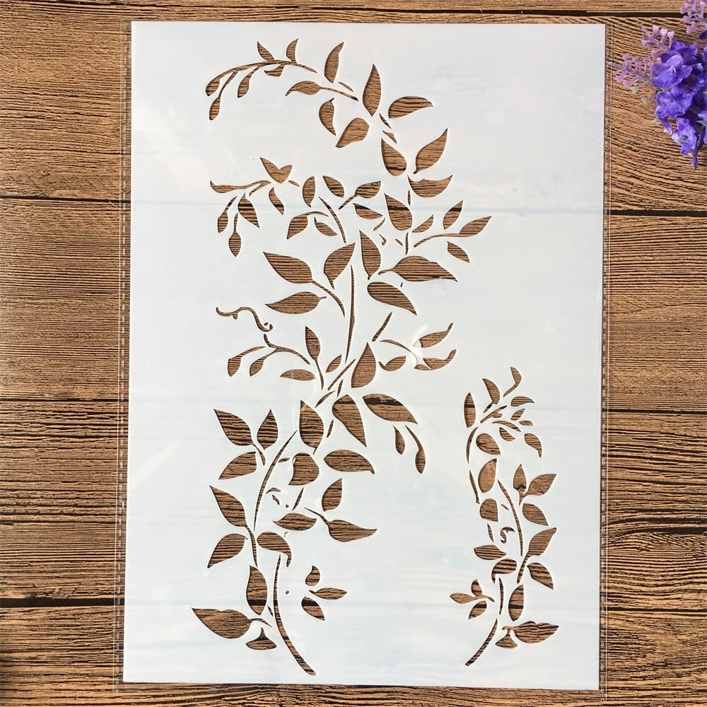 Reusable Tree Vine Templates 8.3x11.7in for Wood Painting and DIY Decor