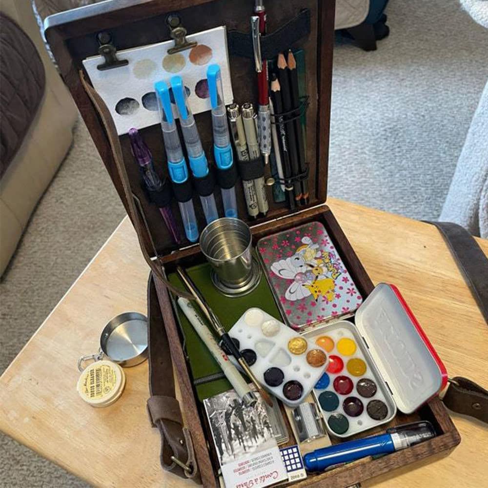 Wooden Messenger Box for Artists and Writers Brown