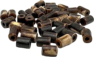 Natural Buffalo Bone Beads, 8mm Cylindrical, 100 Pieces