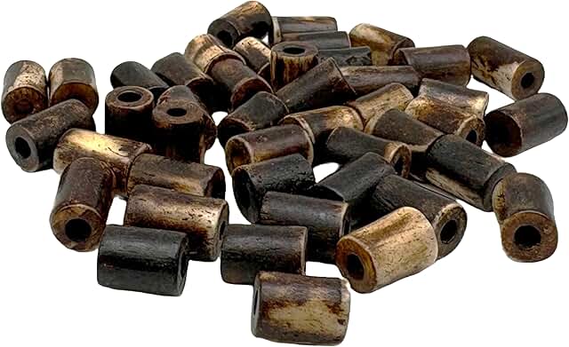 Natural Buffalo Bone Beads, 8mm Cylindrical, 100 Pieces