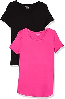 Two women's short-sleeve scoopneck tunics