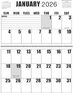 Large 13-Month Wall Calendar for 2026-2027