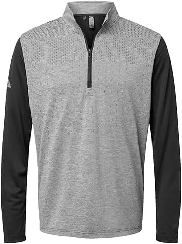 Men's Heather Block Print Quarter-Zip Pullover