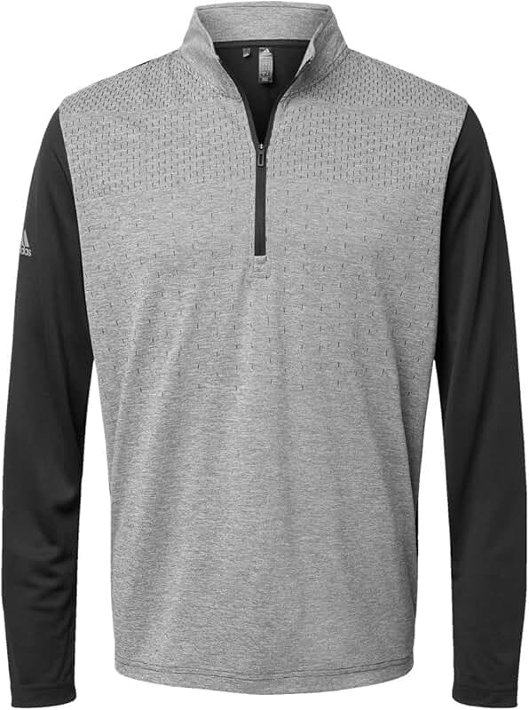 Men's Heather Block Print Quarter-Zip Pullover