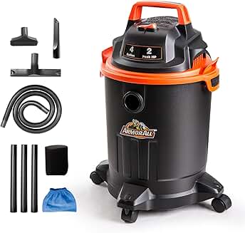 4-Gallon Wet/Dry Shop Vacuum with Nozzles and Brush
