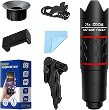 28X Telephoto Lens with Tripod for Smartphone Photography