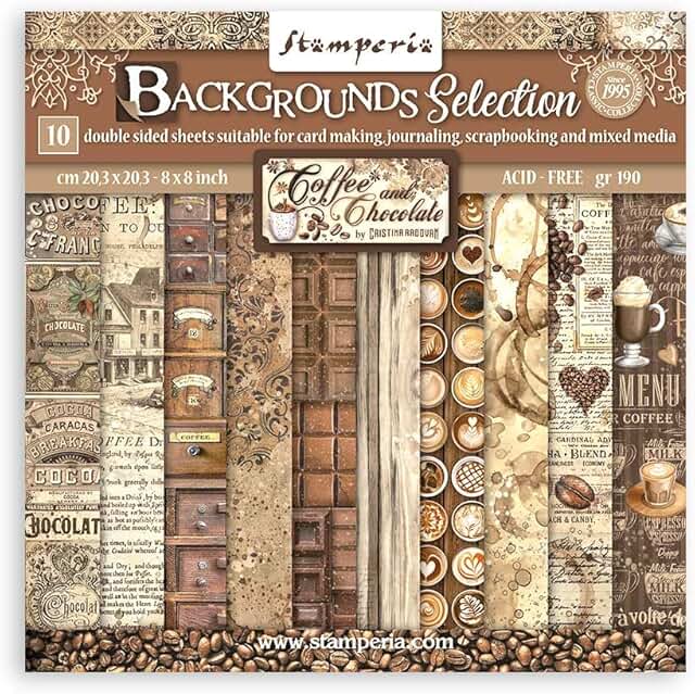 Small Scrapbooking Pad with Coffee and Chocolate Backgrounds