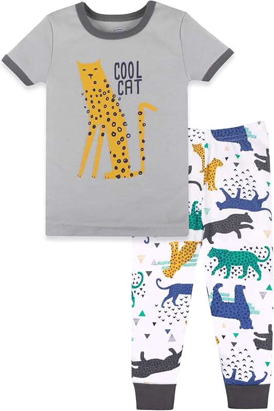 Baby boys' cotton short sleeve sleepwear set
