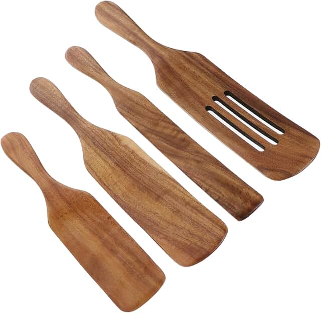 Wooden Spatula Set, 4 Pieces for Cooking