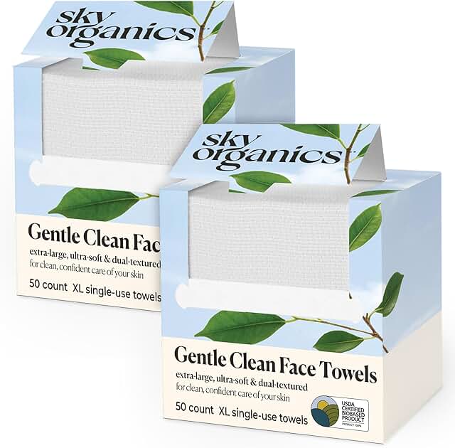 Gentle Clean Face Towels, 2-Pack, Ultra Soft, Disposable