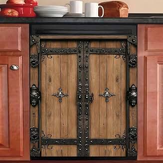 Vintage Barn Door Magnet Cover for Dishwasher and Fridge