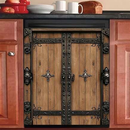 Vintage Barn Door Magnet Cover for Dishwasher and Fridge