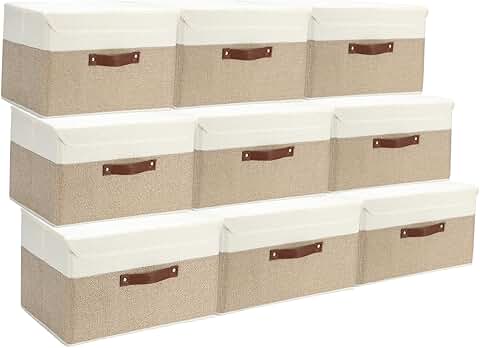 Set of 9 Decorative Storage Bins with Lids