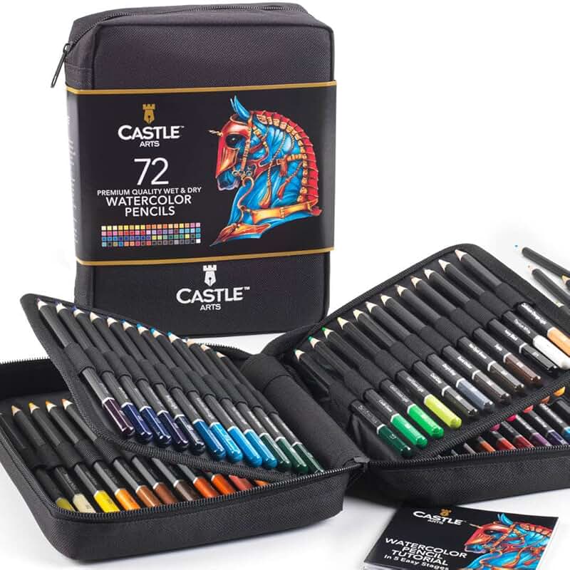 72 Watercolour Colouring Pencils Set with Travel Case