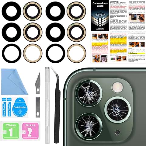 2-Pack Rear Camera Lens Glass Replacement for iPhone 11 Pro and Max