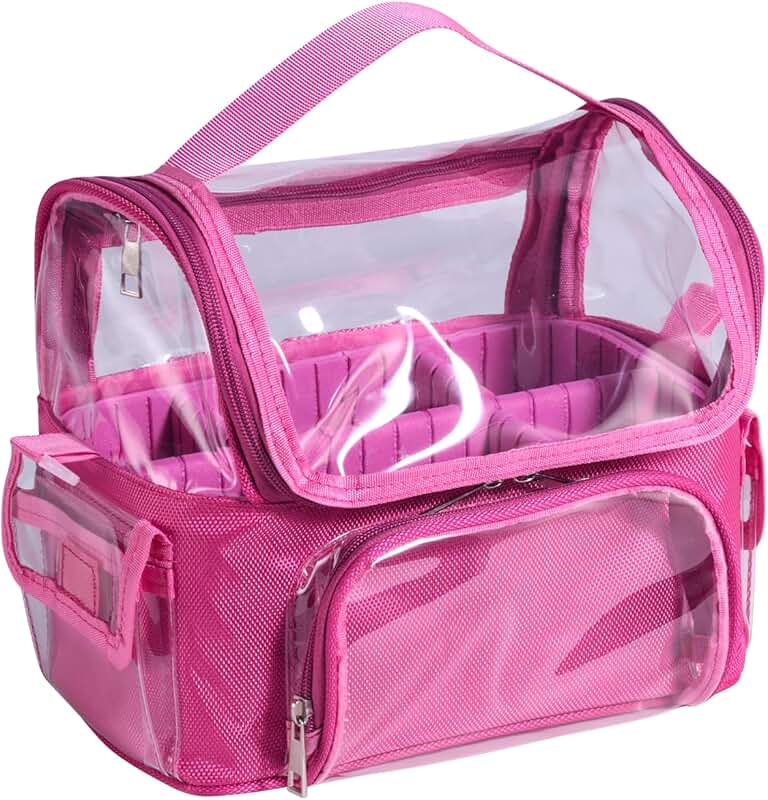 Hotpink Clear Travel Makeup Brush Organizer
