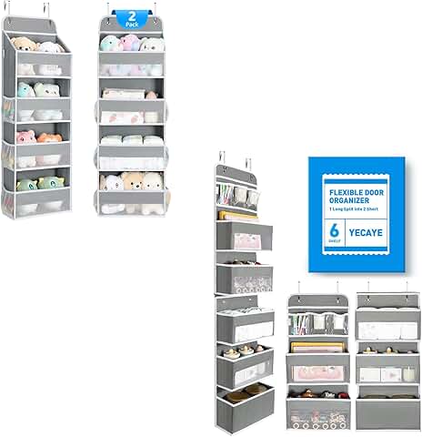 Two 4-tier door organizers with six shelves