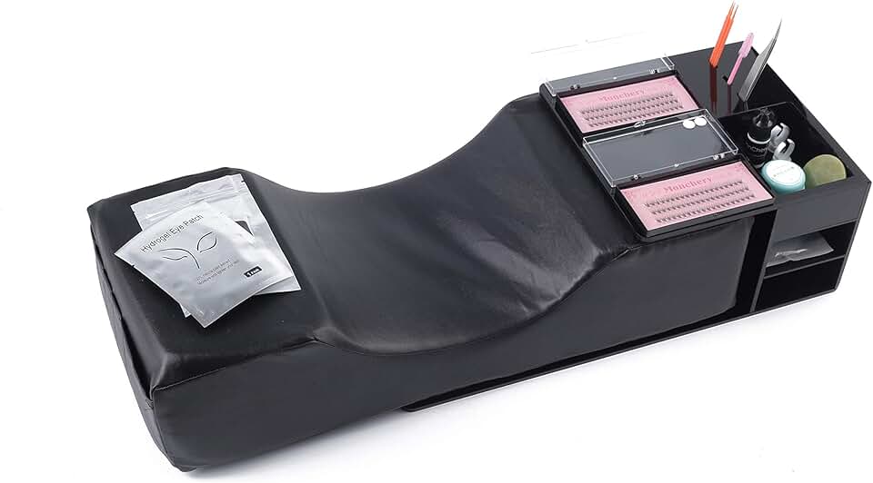 Eyelash Extension Neck Pillow with Organizer and Shelf