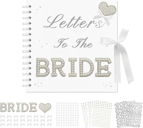 8x8 Wedding Memory Book with Letters, Bows, and Stickers