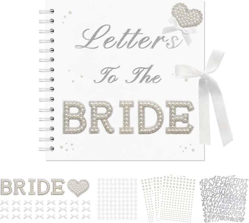 8x8 Wedding Memory Book with Letters, Bows, and Stickers