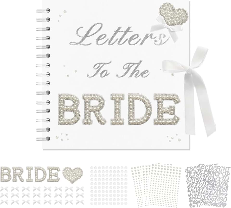8x8 Wedding Memory Book with Letters, Bows, and Stickers