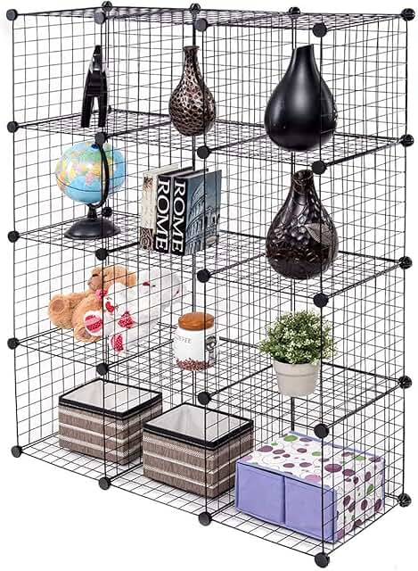 Wire Cube Storage Organizer with 12 Compartments