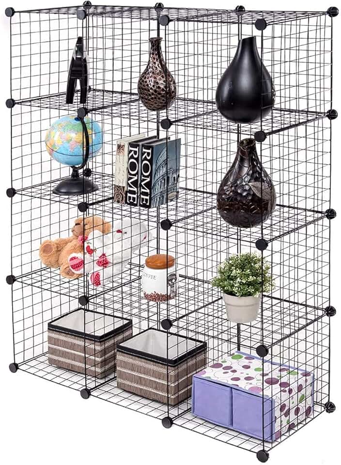 Wire Cube Storage Organizer with 12 Compartments