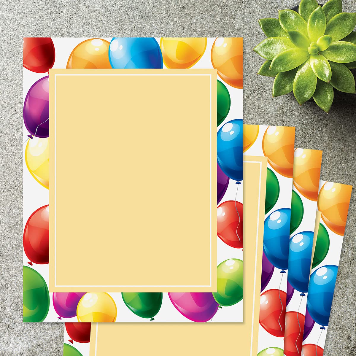 Set of 25 decorative letter paper for parties and events