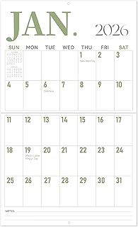 Large 2026-2027 Wall Calendar, 19-Month Vertical Planner