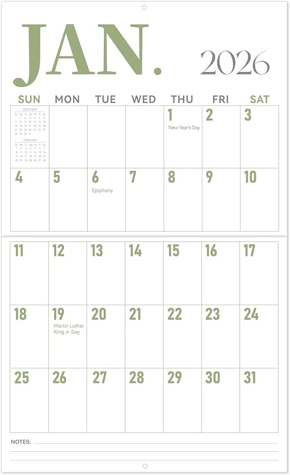 Large 2026-2027 Wall Calendar, 19-Month Vertical Planner