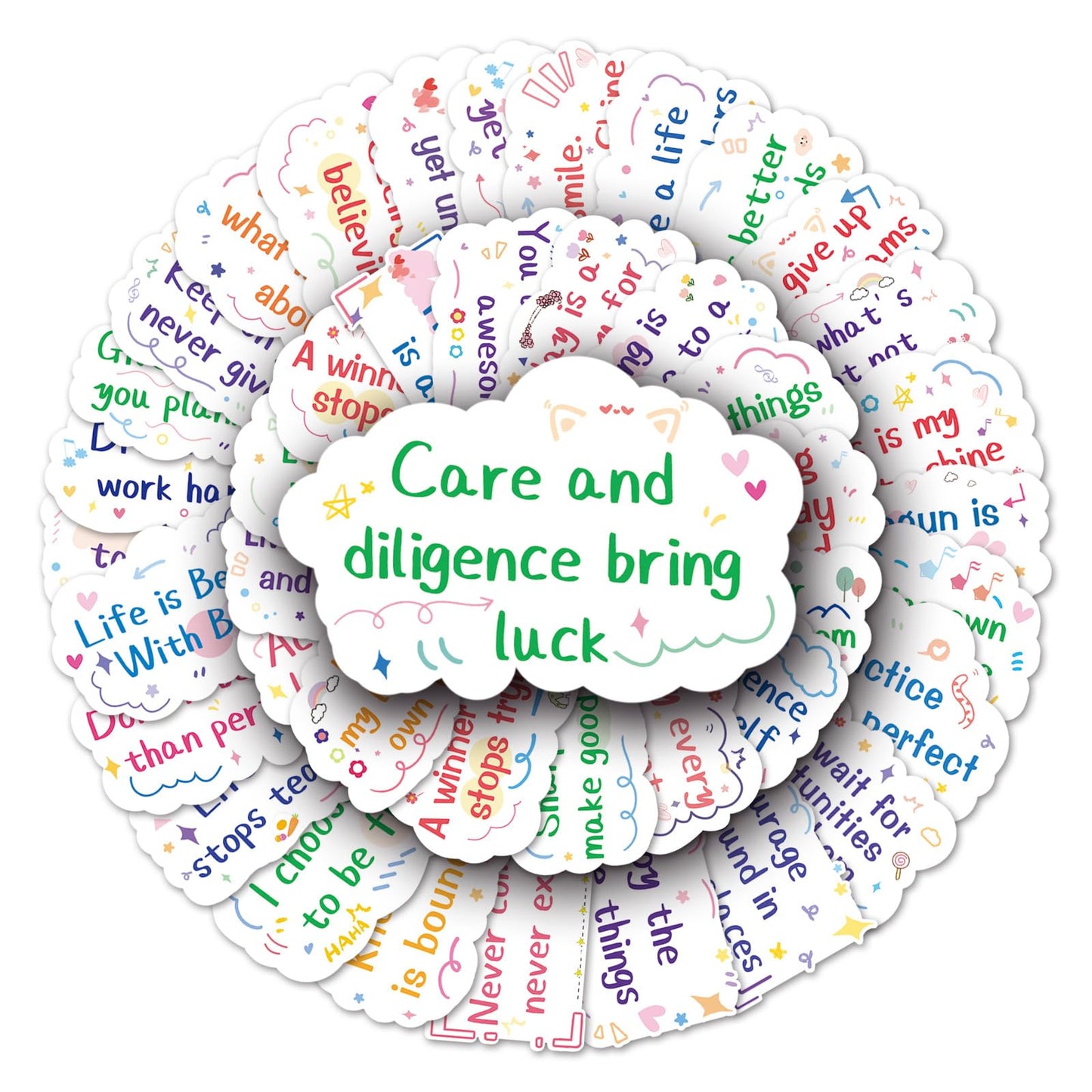 50 Waterproof Motivational Quote Stickers for Journals and Decor